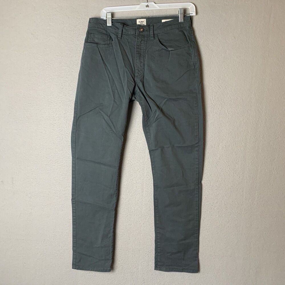 Flint And Tinder Jeans Mens Size 31x30 (31x29) Dark Gray Slim Fit Pants Stretch